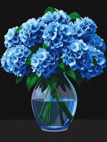 IDEYKA Malen nach Zahlen - Hortensien-Bouquet ©art_selena_ua Malen nach Zahlen für Erwachsene, einfaches Acryl-Malen nach Zahlen für Erwachsene, mit rahmen, DIY als Geschenk, 30x40 cm von IDEYKA