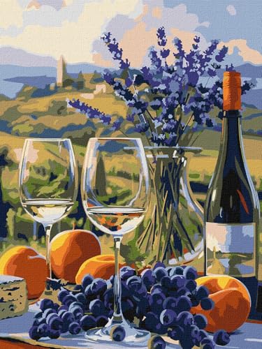 IDEYKA Malen nach Zahlen - Italienischer Genuss ©art_selena_ua Malen nach Zahlen für Erwachsene, einfaches Acryl-Malen nach Zahlen für Erwachsene, mit rahmen, DIY als Geschenk, 30x40 cm von IDEYKA