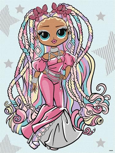 IDEYKA Malen nach Zahlen - L.O.L. Surprise! O.M.G. Fashion show Twist Queen Malen nach Zahlen für Kinder, einfaches Acryl-Malen nach Zahlen für Erwachsene, mit rahmen,DIY, 30х40 cm von IDEYKA