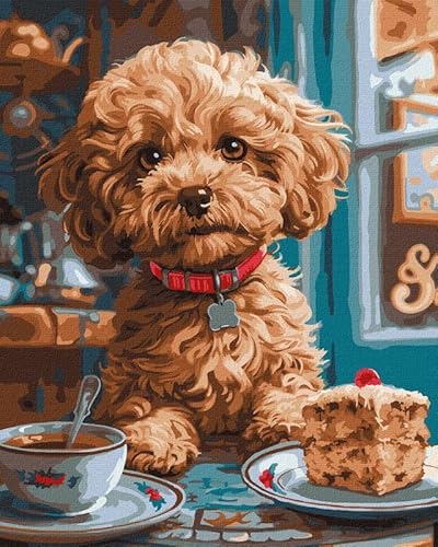 IDEYKA Maltipoo im Kaffeehaus - Malen nach Zahlen für Erwachsene, einfaches Acryl-Malen nach Zahlen für Erwachsene, malen nach zahlen erwachsene mit rahmen,DIY-Malen nach Zahlen als Geschenk, 40х50cm IDEYKA Maltipoo im Kaffeehaus - Malen nach Zahlen für Erwachsene, einfaches Acryl-Malen nach Zahlen für Erwachsene, malen nach zahlen erwachsene mit rahmen,DIY-Malen nach Zahlen als Geschenk, 40х50cm von IDEYKA