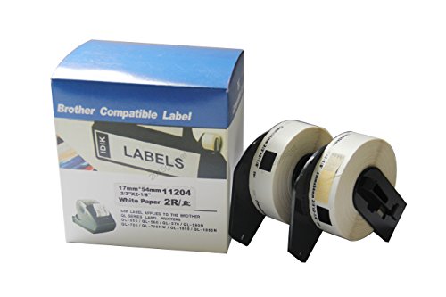 IDIK 2 Refill Rolls Kompatibel DK-11204 Label 17mm * 54mm 400Pcs Kompatibel für Brother Label Drucker Weiß Papier DK11204 DK-1204 IDIK 2 Refill Rolls Kompatibel DK-11204 Label 17mm * 54mm 400Pcs Kompatibel für Brother Label Drucker Weiß Papier DK11204 DK-1204 von IDIK