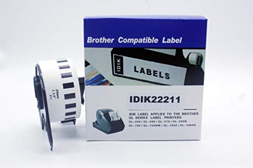 IDIK Rolls Kompatibel DK-22211 Label 29mm * 15,24 M Kontinuierliche Kompatibel für Brother Label Drucker Weiß Farbe DK-2211 von IDIK