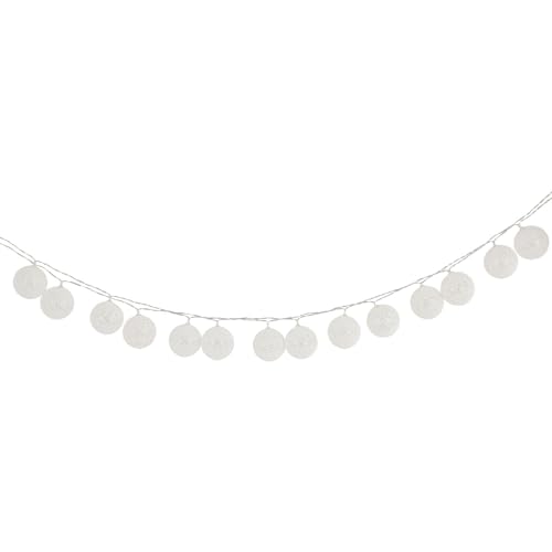IDIMEX Lichterkette Amici mit 20 Baumwollkugeln in weiß, Lichtergirlande mit LED-Licht warmes weiß, Cotton Balls Girlande batteriebetrieben von IDIMEX