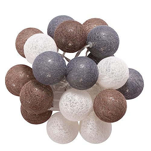 IDIMEX Lichterkette Amici mit 20 Baumwollkugeln in weiß/grau/braun, Lichtergirlande mit LED Licht warmes weiß, Cotton Balls Girlande batteriebetrieben IDIMEX Lichterkette Amici mit 20 Baumwollkugeln in weiß/grau/braun, Lichtergirlande mit LED Licht warmes weiß, Cotton Balls Girlande batteriebetrieben von IDIMEX