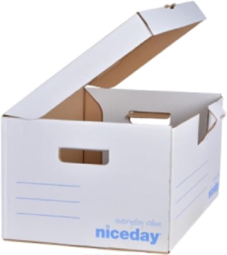 IDMENAGE Archivbox – aus weißem Karton – Größe 335 x 100 x 245 mm – wird in 12er-Packungen verkauft von IDMENAGE