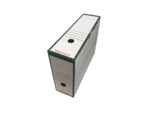 IDMENAGE Archivbox – aus weißem und blauem Karton – Größe 335 x 100 x 245 mm – wird in 12er-Packungen verkauft von IDMENAGE
