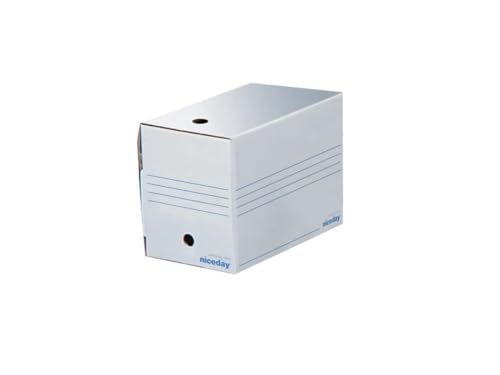 IDMENAGE Archivbox – aus weißem und blauem Karton – Größe 335 x 200 x 245 mm – wird in 10er-Packungen verkauft von IDMENAGE
