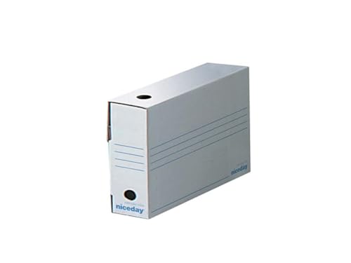 IDMENAGE Archivbox – aus weißem und blauem Karton – Größe 335 x 80 x 245 mm – wird in 10er-Packungen verkauft von IDMENAGE