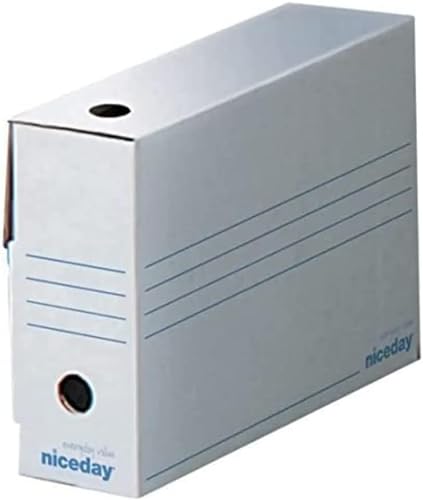 IDMENAGE Archivbox – aus weißem und blauem Karton – Größe 430 x 120 x 320 mm – wird in Packungen mit 50 Stück verkauft von IDMENAGE