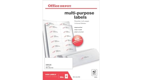 Universal Labels Office Depot White Rights Münzen 105 x 42,3 mm 100 Blätter Universal Labels Office Depot White Rights Münzen 105 x 42,3 mm 100 Blätter von IDMENAGE