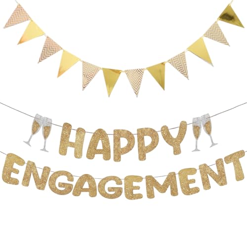 IDNVFY 1 Banner Und 1 Pennant, Glitzer -Engagement Pull Flag, Hochzeitsvorräte, Verlobungsfeierdekorationen, Event -Foto -Requisiten. IDNVFY 1 Banner Und 1 Pennant, Glitzer -Engagement Pull Flag, Hochzeitsvorräte, Verlobungsfeierdekorationen, Event -Foto -Requisiten. von IDNVFY