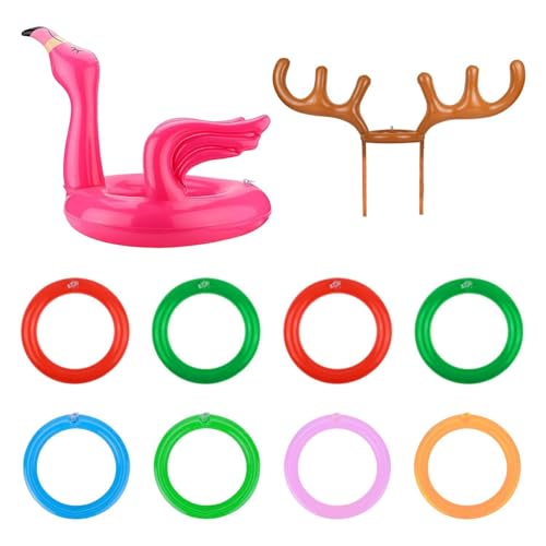 IDNVFY 10 Tierisches Spielzeug, Flamingo-Spielzeug, Geweih Aufblasbare Spielzeuge, Kinder Werfen Spielzeug, Eltern-Kind-Aktivitätsvorräte. von IDNVFY