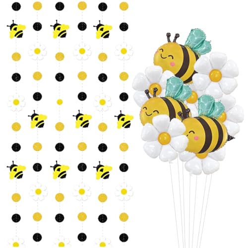 IDNVFY 3 Stücke Bienenballons, 6 Stücke Gänseblümchenballons, 1 Set Bienenanhänger, Niedliche Aufblasbare Luftballons, Foto -Requisiten, Partydekorationen. IDNVFY 3 Stücke Bienenballons, 6 Stücke Gänseblümchenballons, 1 Set Bienenanhänger, Niedliche Aufblasbare Luftballons, Foto -Requisiten, Partydekorationen. von IDNVFY