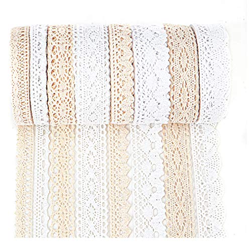 IDONGCAI Spitzenband zum Basteln, Spitze, Nähen, Borte, Spitze, für Brautschmuck, Hochzeit, Dekoration, Valentinstag, Paket, DIY, Nähen, Bastelbedarf, Mix, 40 Yards (jeweils 40 Yard) von IDONGCAI