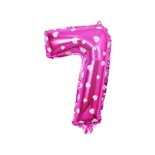 IEEDFJKK Langlebige und zuverlässige Buchstaben Folienballons für Geburtstagsparty Dekorationen, Aluminiumlegierung, breite Anwendung, einfach, Rosa,7, 16 Zoll von IEEDFJKK