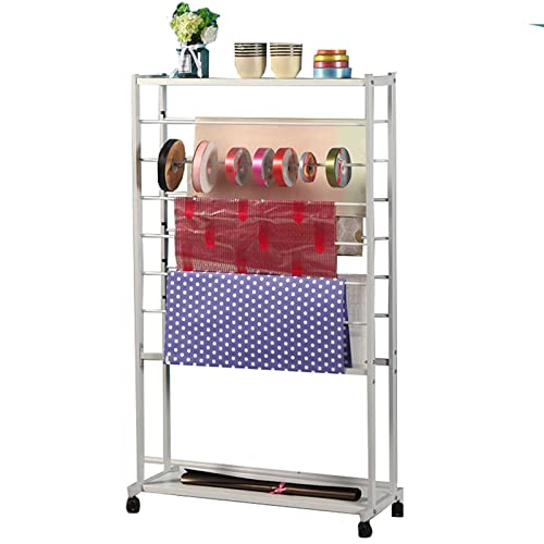 Doppelseitiger Präsentationsständer mit 7 Ebenen für Blumenläden, Ständer zum Aufrollen von Geschenkpapier/Bändern, aufrecht stehender Schal-Organizer aus Metall mit Rädern, Kleiderständer zur Wandm Doppelseitiger Präsentationsständer mit 7 Ebenen für Blumenläden, Ständer zum Aufrollen von Geschenkpapier/Bändern, aufrecht stehender Schal-Organizer aus Metall mit Rädern, Kleiderständer zur Wandm von IEOWY
