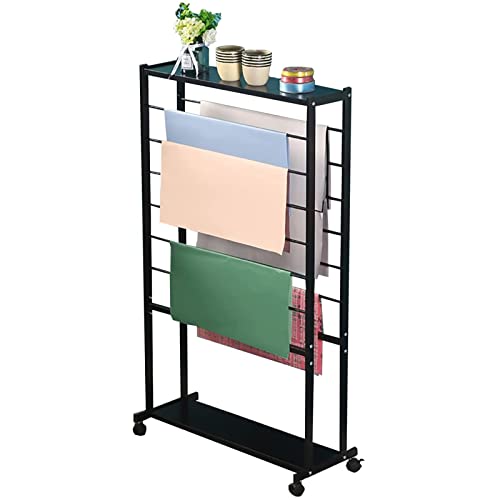Doppelseitiger Präsentationsständer mit 7 Ebenen für Blumenläden, Ständer zum Aufrollen von Geschenkpapier/Bändern, aufrecht stehender Schal-Organizer aus Metall mit Rädern, Kleiderständer zur Wandm Doppelseitiger Präsentationsständer mit 7 Ebenen für Blumenläden, Ständer zum Aufrollen von Geschenkpapier/Bändern, aufrecht stehender Schal-Organizer aus Metall mit Rädern, Kleiderständer zur Wandm von IEOWY