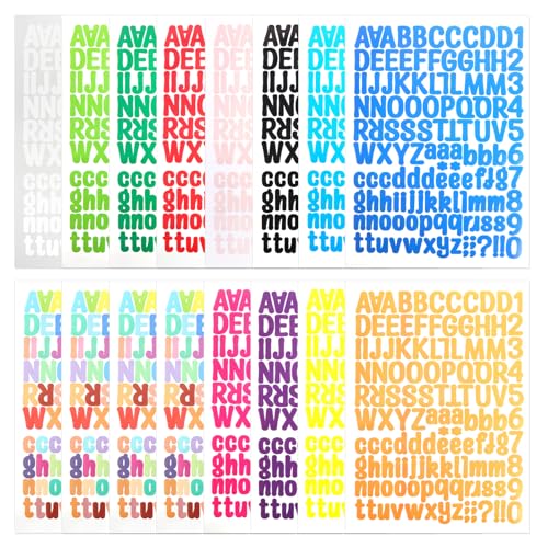 IETWATE 16 Blatt Buchstaben Aufkleber, Vinyl Klebebuchstaben, Wasserfester Buchstaben Sticker für Kinder, Buchstaben zum Aufkleben für DIY Basteln Postfach Scrapbooking grußkarten Dekoration von IETWATE
