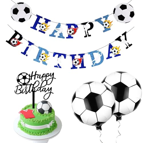 IETWATE Fußball Geburtstagsdekorationen, Jungen und Mädchen Fußball Party Dekorationen, Hängende Fußball Geburtstag Banner, Aluminiumfolie Fußball Luftballons, für Fußballfans Geburtstagsfeier (Bunt) IETWATE Fußball Geburtstagsdekorationen, Jungen und Mädchen Fußball Party Dekorationen, Hängende Fußball Geburtstag Banner, Aluminiumfolie Fußball Luftballons, für Fußballfans Geburtstagsfeier (Bunt) von IETWATE