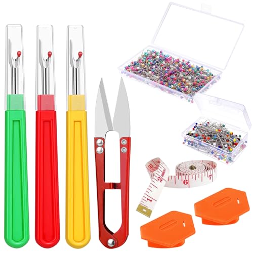 IETWATE Nahttrenner Nähzubehör für Nähmaschine Kit: Nahtauftrenner mit Schutzkappe, 9 Stück Auftrenner für Nähte mit 2 Magnetische Nahtführung, Nähmaschinen Zubehör mit Positioniernadeln IETWATE Nahttrenner Nähzubehör für Nähmaschine Kit: Nahtauftrenner mit Schutzkappe, 9 Stück Auftrenner für Nähte mit 2 Magnetische Nahtführung, Nähmaschinen Zubehör mit Positioniernadeln von IETWATE