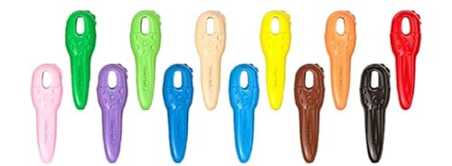 IFGSEQQQ Buntstifte für Kinder, nicht schmutzige Hände, ölige Buntstifte, speziell zum Malen, sicher, ungiftig und antihaftbeschichtet (24 Farben-Schlüsselkreiden) (12 Farben-Schlüsselkreiden) von IFGSEQQQ
