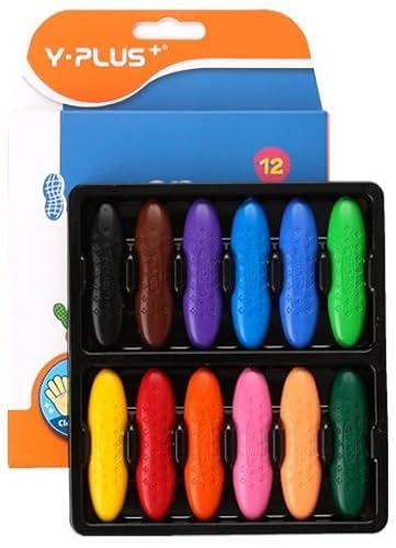 IFGSEQQQ Classic Peanut Crayon 36 Farben, nicht schmutzig, Kinderpinsel-Set, Farbe, antihaftbeschichtet, Handkreide (klassische Erdnussmalstifte, 12 Farben) (klassische 12 Farben, mittlere von IFGSEQQQ