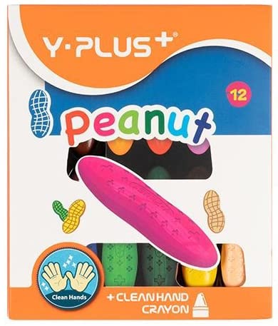 IFGSEQQQ Classic Peanut Crayon 36 Farben, nicht schmutzig, Kinderpinsel-Set, Farbe, antihaftbeschichtet, Handkreide (klassische Erdnussmalstifte, 12 Farben) (klassischer Erdnussmalstift, 12 Farben) von IFGSEQQQ