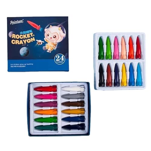 IFGSEQQQ Rocket Crayons 8/12/24/36 Farben, antihaftbeschichtet, Malset (24 Farben) (24 Farben) (24 Farben) von IFGSEQQQ