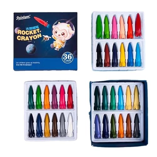 IFGSEQQQ Rocket Crayons 8/12/24/36 Farben, antihaftbeschichtet, Malset (24 Farben) (36 Farben) von IFGSEQQQ