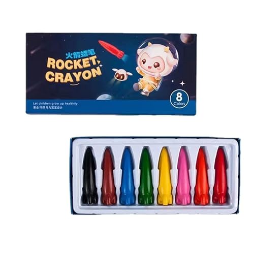 IFGSEQQQ Rocket Crayons 8/12/24/36 Farben, antihaftbeschichtete Hände, Malset (24 Farben) (8 Farben [Experience Clothes]) von IFGSEQQQ