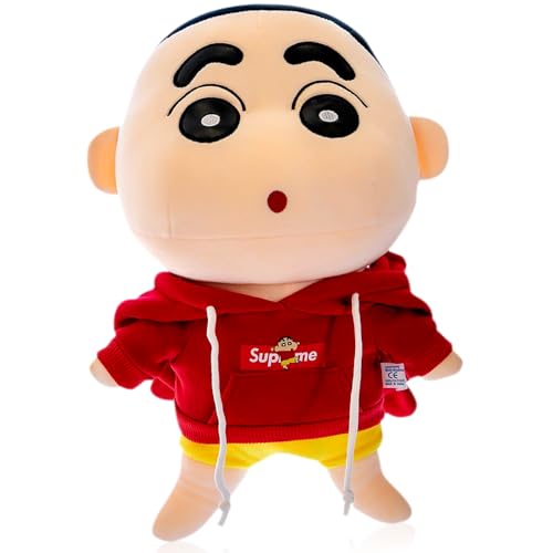 Crayon Shiin Plüschtier, Weiche Stoffpuppe Plüschpuppe Stofftier Spielzeug Plüschtiere Doll Gefüllte Puppen mit Kleidung Abziehbar Stoffpuppe Cartoon Kuscheltier Plüschkissen für Jungen Mädchen(26CM) von IFHDO