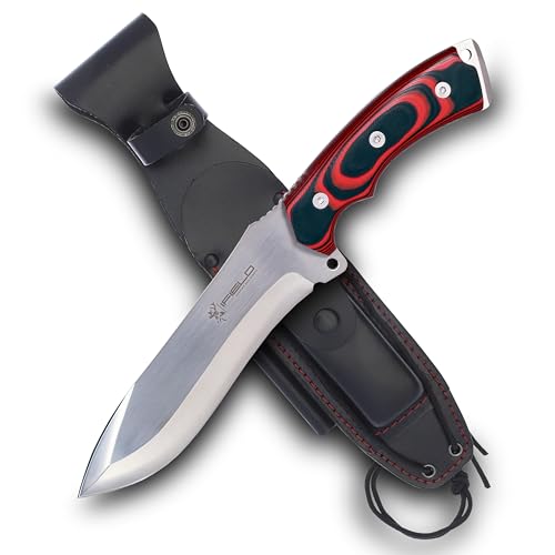 IFIELD - Überlebensmesser Jagdmesser Gürtelmesser Outdoor Camping Messer mit rotem Micarta-Griff und 440C Klingenstahl, 58/60 HRC IFIELD - Überlebensmesser Jagdmesser Gürtelmesser Outdoor Camping Messer mit rotem Micarta-Griff und 440C Klingenstahl, 58/60 HRC von IFIELD