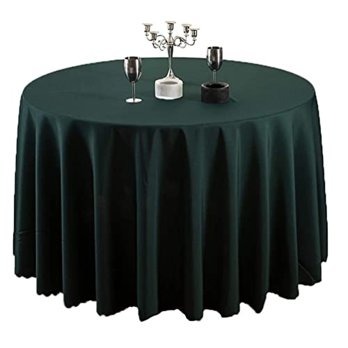 IFIKK Rund Tischdecke, Tischdecke Abwaschbar, Wasserabweisend Tischtuch, Table Cloth, Tafeldecke mit Saum, Tischtücher Fleckschutz Pflegeleicht Abwaschbar (Rund: 220cm, Dunkelgrün) von IFIKK