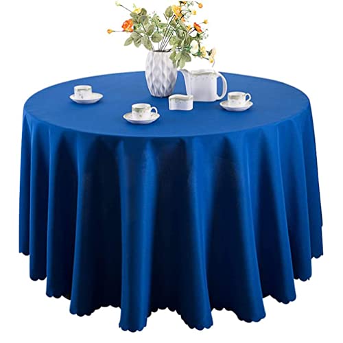 IFIKK Rund Tischdecke, Tischdecke Abwaschbar, Wasserabweisend Tischtuch, Table Cloth, Tafeldecke mit Saum, Tischtücher Fleckschutz Pflegeleicht Abwaschbar (Rund: 160cm, Königsblau) von IFIKK