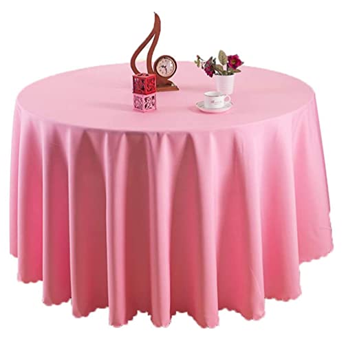 IFIKK Rund Tischdecke, Tischdecke Abwaschbar, Wasserabweisend Tischtuch, Table Cloth, Tafeldecke mit Saum, Tischtücher Fleckschutz Pflegeleicht Abwaschbar (Rund: 160cm, Rosa) von IFIKK