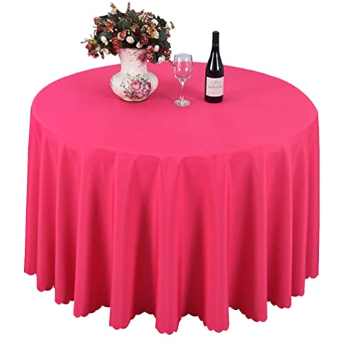 IFIKK Rund Tischdecke, Tischdecke Abwaschbar, Wasserabweisend Tischtuch, Table Cloth, Tafeldecke mit Saum, Tischtücher Fleckschutz Pflegeleicht Abwaschbar (Rund: 160cm, Rosenrot) von IFIKK