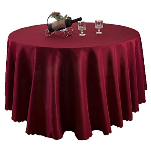 IFIKK Rund Tischdecke, Tischdecke Abwaschbar, Wasserabweisend Tischtuch, Table Cloth, Tafeldecke mit Saum, Tischtücher Fleckschutz Pflegeleicht Abwaschbar (Rund: 160cm, Rotwein) von IFIKK