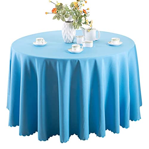 IFIKK Rund Tischdecke, Tischdecke Abwaschbar, Wasserabweisend Tischtuch, Table Cloth, Tafeldecke mit Saum, Tischtücher Fleckschutz Pflegeleicht Abwaschbar (Rund: 200cm, Blauer See) von IFIKK