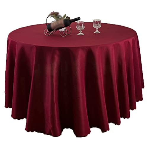 IFIKK Rund Tischdecke, Tischdecke Abwaschbar, Wasserabweisend Tischtuch, Table Cloth, Tafeldecke mit Saum, Tischtücher Fleckschutz Pflegeleicht Abwaschbar (Rund: 260cm, Rotwein) von IFIKK
