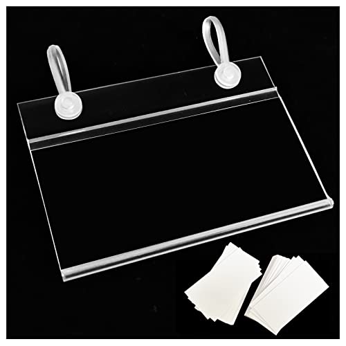 Etikettenhalter für Regale, aus Kunststoff, 7,9 x 5,7 cm, Drahtkorb, Etikettenhalter, Regal-Etikettenhalter mit einfachem Clip-Design, Schnappverschluss, 140 Stück Etikettenhalter für Regale, aus Kunststoff, 7,9 x 5,7 cm, Drahtkorb, Etikettenhalter, Regal-Etikettenhalter mit einfachem Clip-Design, Schnappverschluss, 140 Stück von IFISHAR