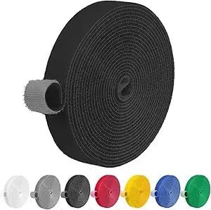 Klettband in 7 Farben (1 cm breit) – 2,4 m / 16 / 32 m Nylon-Kleberverschluss für Kleidung, Taschen, Zuhause, Kabel-Organizer (9,7 m) von IFNOW