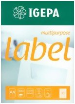 Igepa Label Multipurpose Etiketten 48,5 x 25,4 mm Papier permanent haftend für Laser- und Injektdrucker sowie Kopierer 100 Blatt A4 / 4000 Etiketten von IGEPA