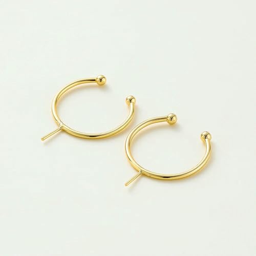 Basis for die Schmuckherstellung, 5-teilige verstellbare Ringbasis, 14 Karat/18 Karat vergoldetes Messing, flache 6-mm-Rohlinge, Pad-Lünette for DIY-Ringe, Schmuckherstellungszubehör(18k Gold Needle) von IGGLL