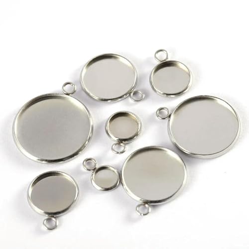 Basis for die Schmuckherstellung, 50 Stück goldfarbene Cabochon-Basis aus Edelstahl, Anhängerfassung, leeres rundes Tablett for die Herstellung von Schmuck aus Kunstharz for Selbermachen, Großhandel(S Basis for die Schmuckherstellung, 50 Stück goldfarbene Cabochon-Basis aus Edelstahl, Anhängerfassung, leeres rundes Tablett for die Herstellung von Schmuck aus Kunstharz for Selbermachen, Großhandel(S von IGGLL