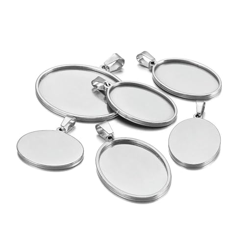 Basis zur Schmuckherstellung, 5-teilige Basis, 13 x 18 mm, goldfarben, oval, blanke Basen for Anhänger, Tablett, 18/25/30/35/40 mm, Cabochon-Kamee-Basiseinstellungen, Schmuckherstellungszubehör(Steel Basis zur Schmuckherstellung, 5-teilige Basis, 13 x 18 mm, goldfarben, oval, blanke Basen for Anhänger, Tablett, 18/25/30/35/40 mm, Cabochon-Kamee-Basiseinstellungen, Schmuckherstellungszubehör(Steel von IGGLL