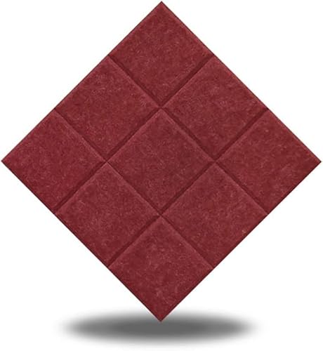 Filz-Pinnwand, Pinnwand, Pinnwände, Filz-Pinnwandfliesen, Memo-Pinnwandquadrate ohne Bohren von Löchern for die Wanddekoration im Homeoffice oder Klassenzimmer(Rood) von IGGLL