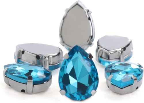 Hotfix Strass, Strass, 30 Stück Glitter-Bergkristall, handgemachte Glassteine, Deko, Diamant Perlen für Kleid, Basteln, Zubehör zum Bohren von Krallen von IGGLL