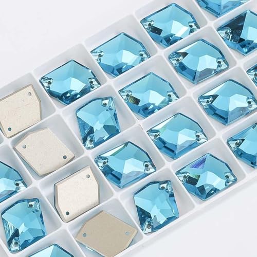 Hotfix-Strasssteine, zum Aufnähen, K9-Glaskristallstein, flache Rückseite, zum Nähen, für Kleider, Kleidung, Dekoration, Perlen, Schmuckherstellung, Blau, 11 x 14 mm, 28 Stück Hotfix-Strasssteine, zum Aufnähen, K9-Glaskristallstein, flache Rückseite, zum Nähen, für Kleider, Kleidung, Dekoration, Perlen, Schmuckherstellung, Blau, 11 x 14 mm, 28 Stück von IGGLL