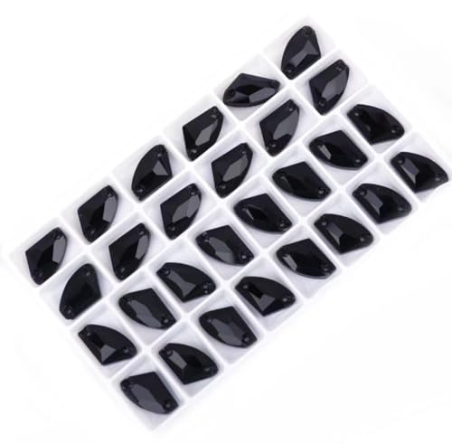 Hotfix-Strasssteine, zum Aufnähen, genähte Steine, flache Rückseite, Strasssteine, zum Aufnähen, Kristalle, Bastelsteine, Glas, Strasssteine für Kleidung, Zubehör (Schwarz, 12 x 19 mm, 28 Stück) Hotfix-Strasssteine, zum Aufnähen, genähte Steine, flache Rückseite, Strasssteine, zum Aufnähen, Kristalle, Bastelsteine, Glas, Strasssteine für Kleidung, Zubehör (Schwarz, 12 x 19 mm, 28 Stück) von IGGLL