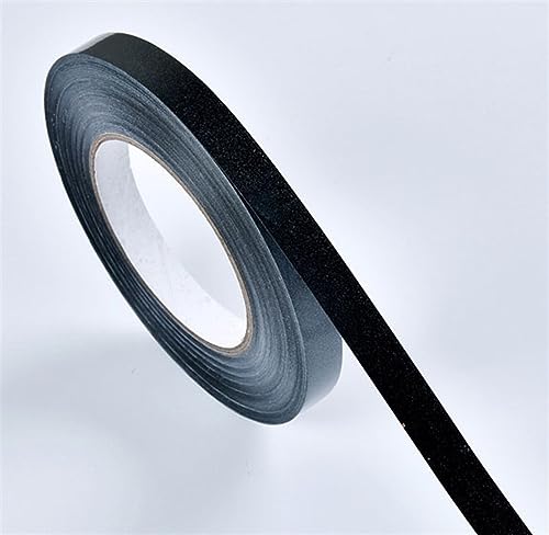 IGGLL Selbstklebende Metallverkleidung, Wandeinfassung, Bordüre, 50 m, zum Abziehen und Aufkleben, Tapetenbordüre, selbstklebender Streifen, Deckentür-Sticker (schwarzer Flammpunkt, B: 1 cm) von IGGLL